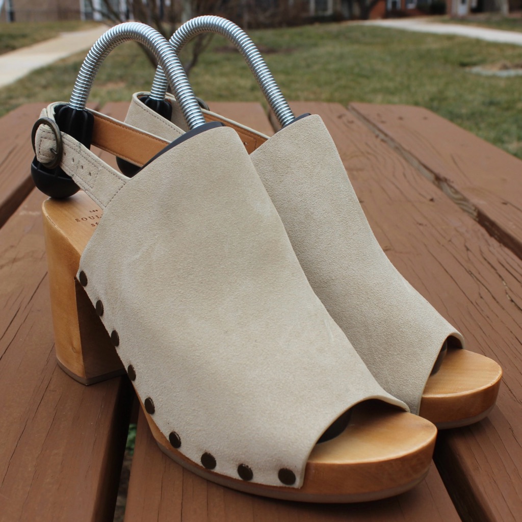 Sezane Women's Beige Suede Dakota High Clogs Sz 40 (8-8.5)